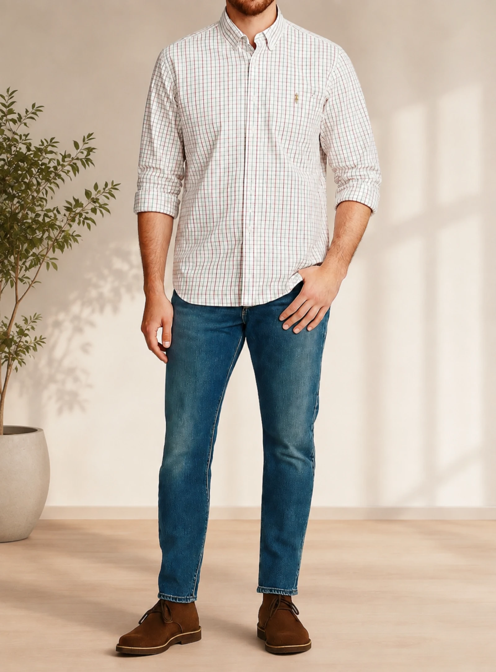 Ralph Lauren Camisa TXL /TFr42- Cuadros-Corte Ancho y Recto- Muy Buen Estado – photo 2